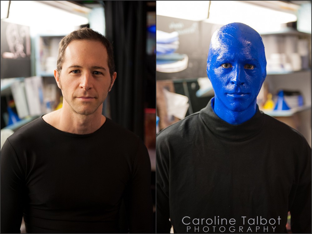 Jason McLin, before and after.  Blue Man Group Boston